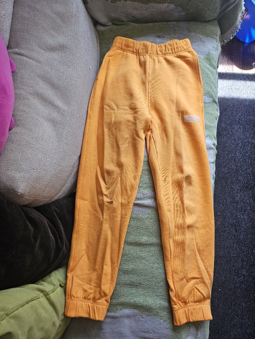 Ganni Tangerine Orange Sweatsuit Set, Both Size Xxs/xs - Picture 11 of 14